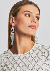 Number Rhinestone Earring