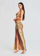 Steffy Feather Sequin Skirt