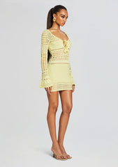 Peony Metallic Crochet Dress