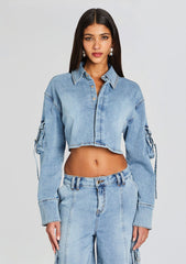 Blu Cargo Denim Top