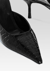 Francesca Leather Kitten Mule